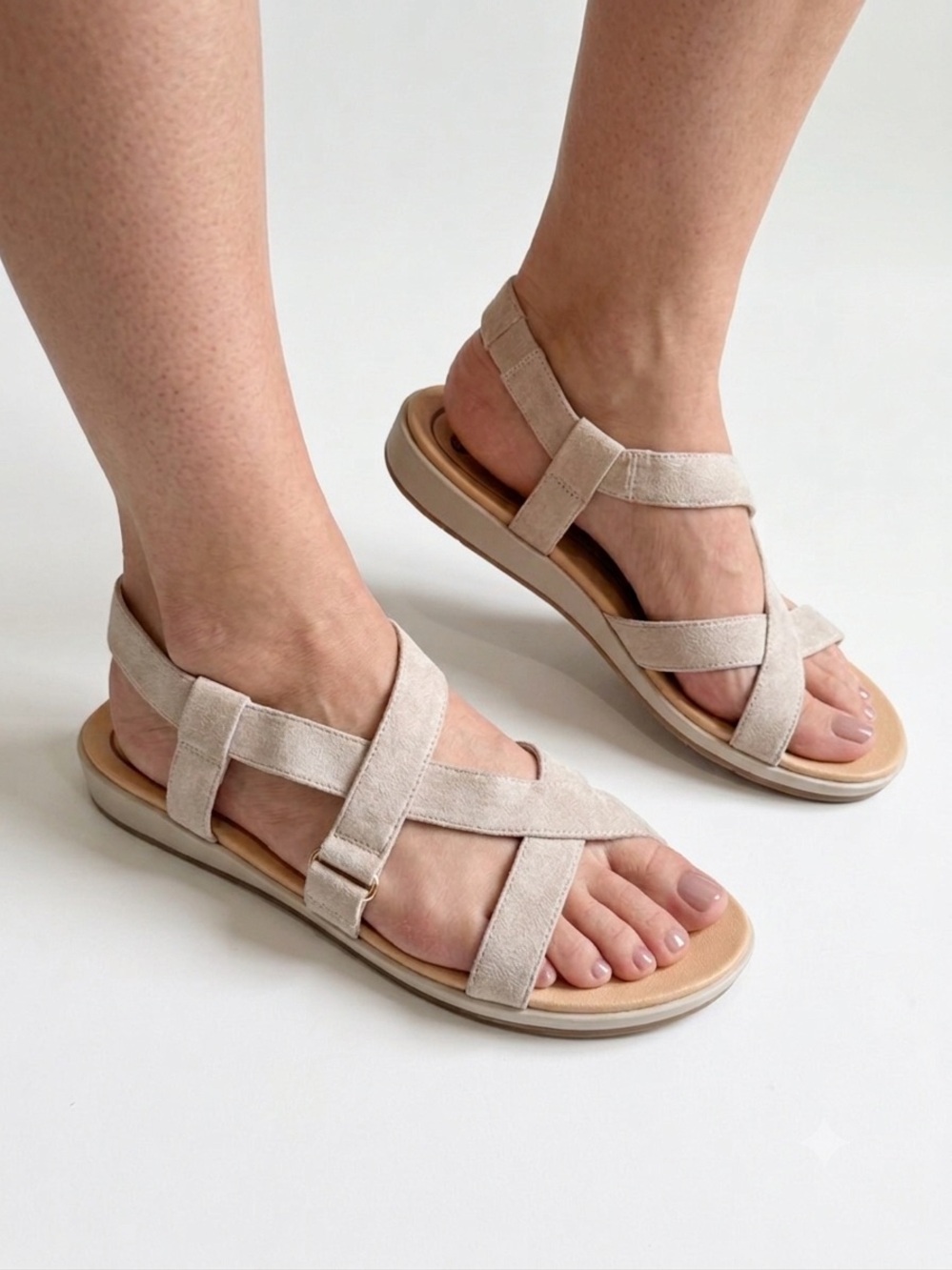 Dr. Scholl's Preview Sandals Size 10M Beige Taupe Strappy Comfort Slingback